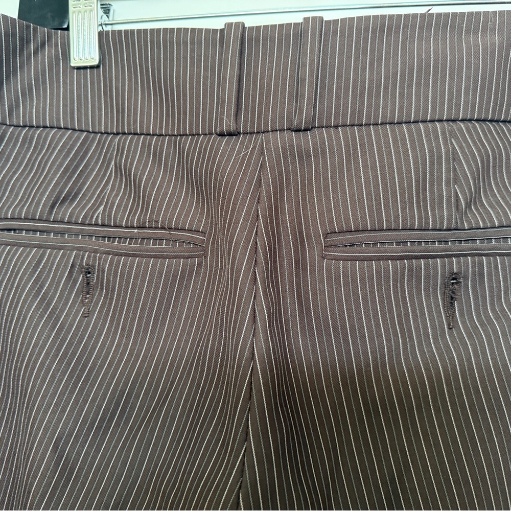 Bebe Brown Pinstripe Trousers
